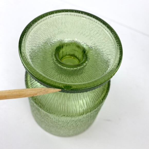 Avocado Green Rippled Glass Goblet Wine Juice Water Glasses Set of 4 - Picture 7 of 8